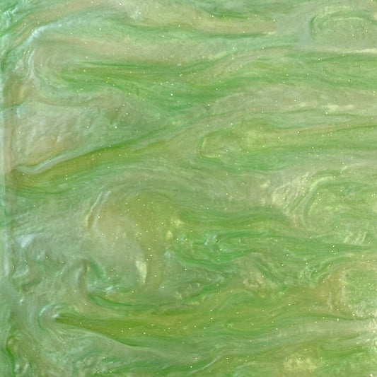 3mm Acrylic - Ripple Glittery Marble - Apple Green