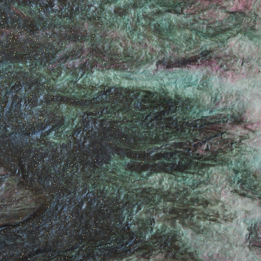 3mm Acrylic - Ripple Glittery Marble - Dark Green Pink