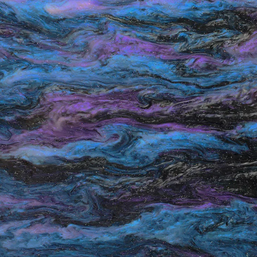 3mm Acrylic - Ripple Glittery Marble - Night Sky Blue