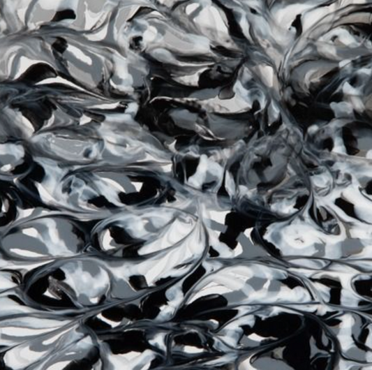 3mm Acrylic - Pearl Marble - Black Swirl