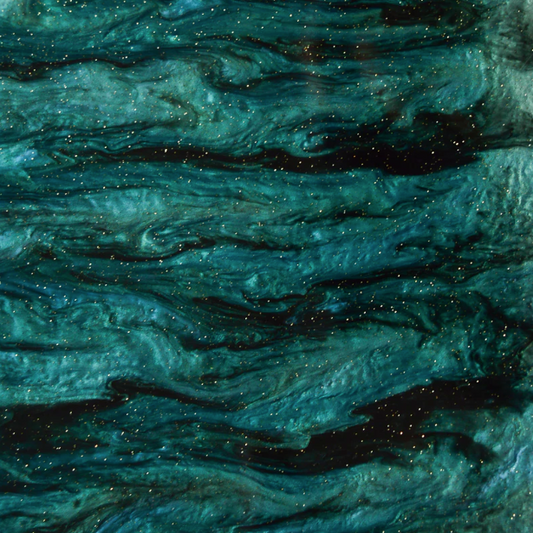 3mm Acrylic - Ripple Glittery Marble - Teal